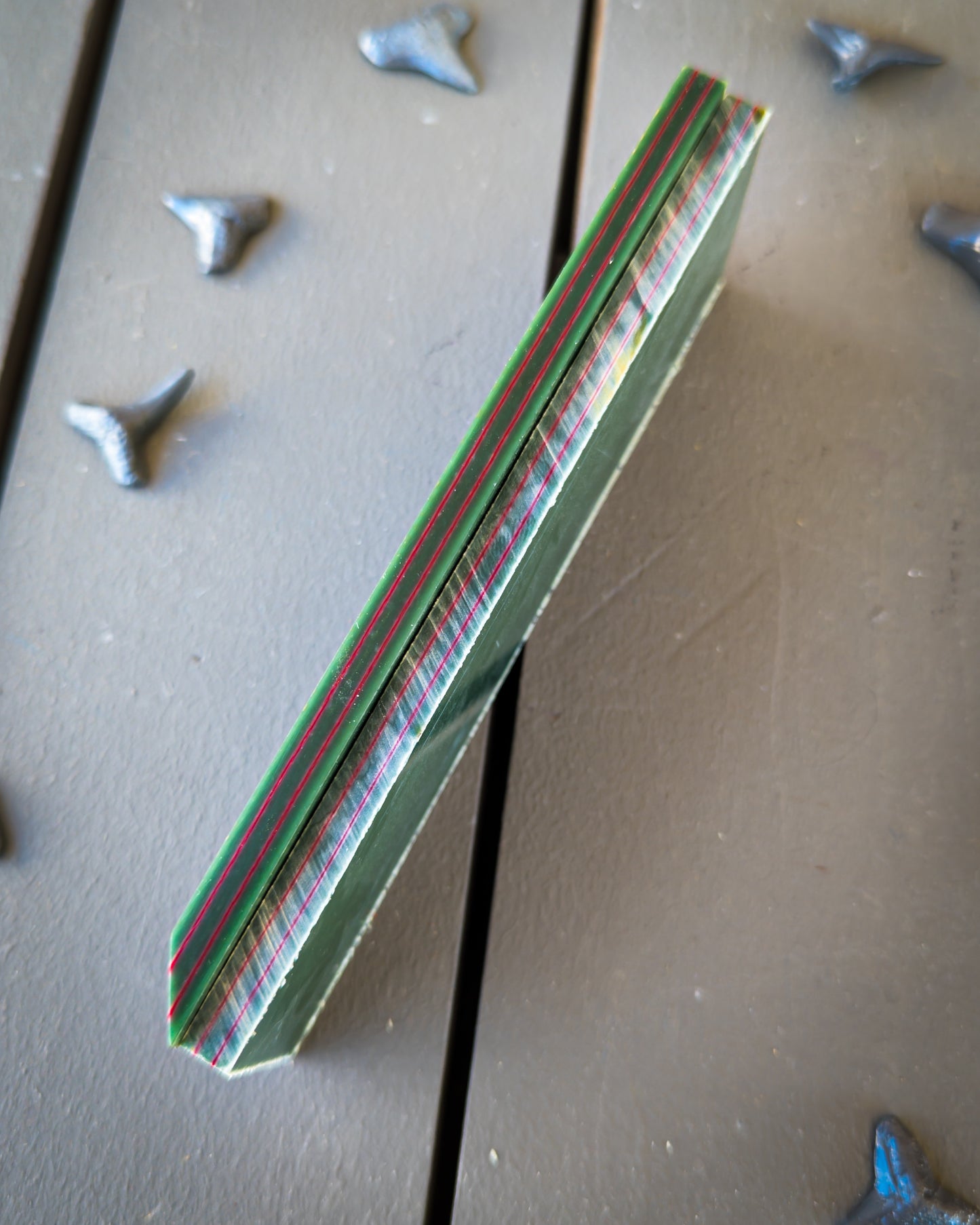 Green Paper Micarta - Red Stripe