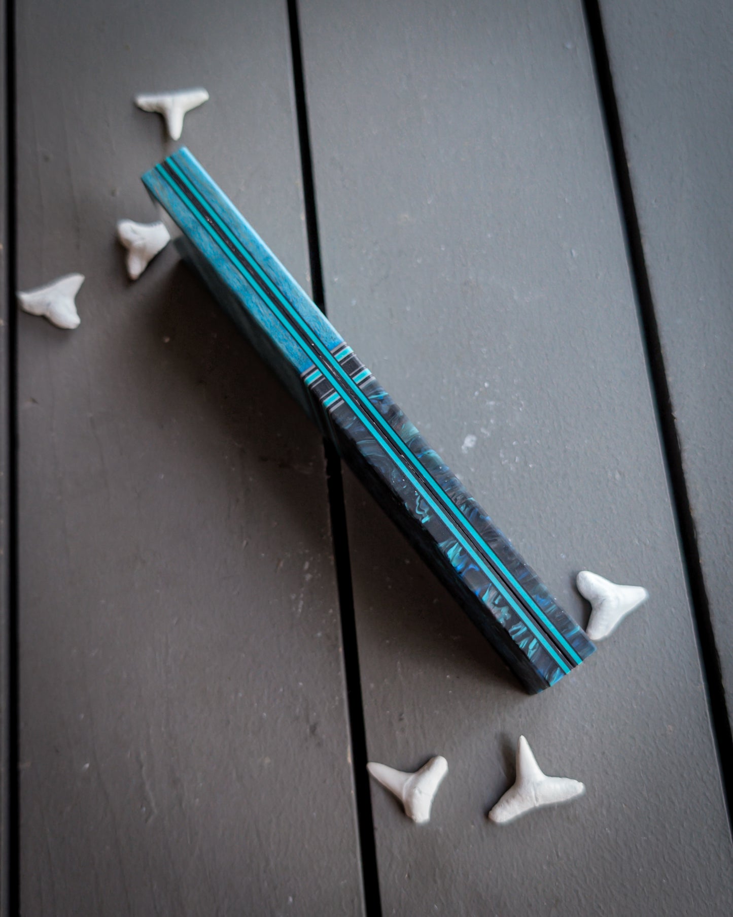Aquamarine Nebula - Segmented Knife Scales