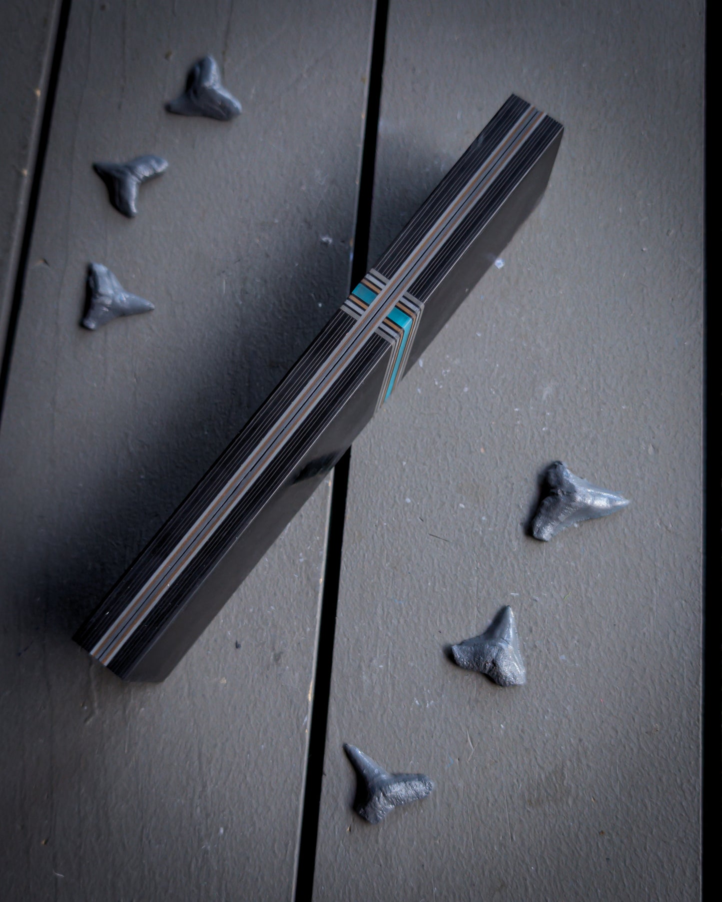 Teal Carbon Footman - Combo Knife Scales