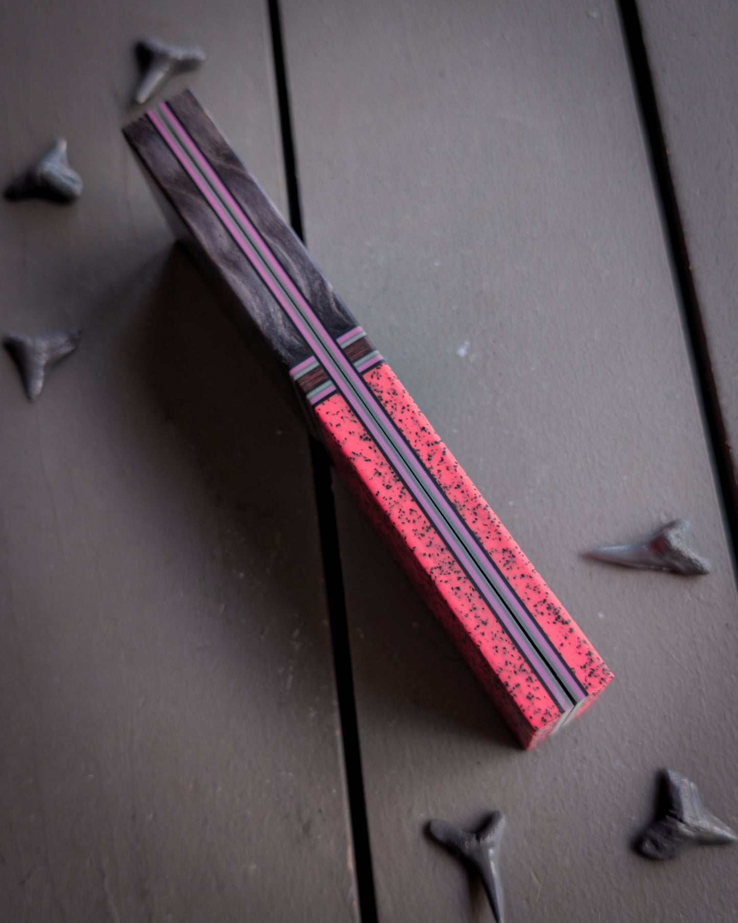 Lady Shark in Pink - Segmented Knife Scales