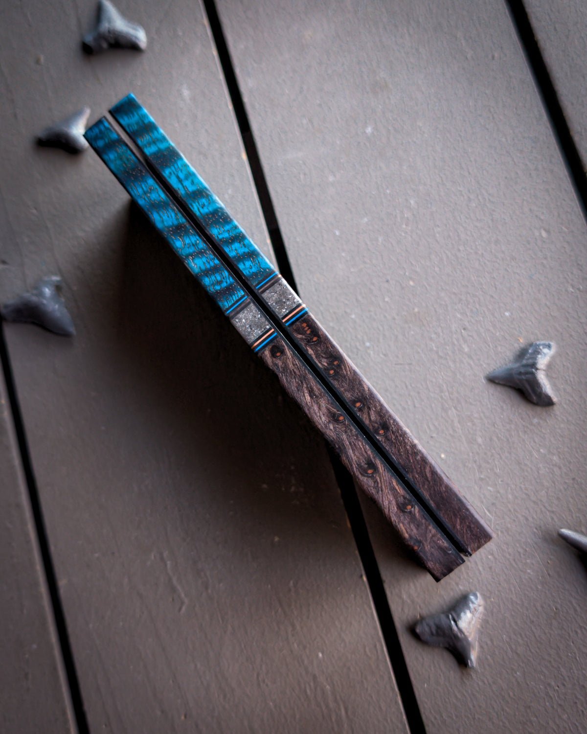 Blue Mango and Starlight - Segmented Knife Scales