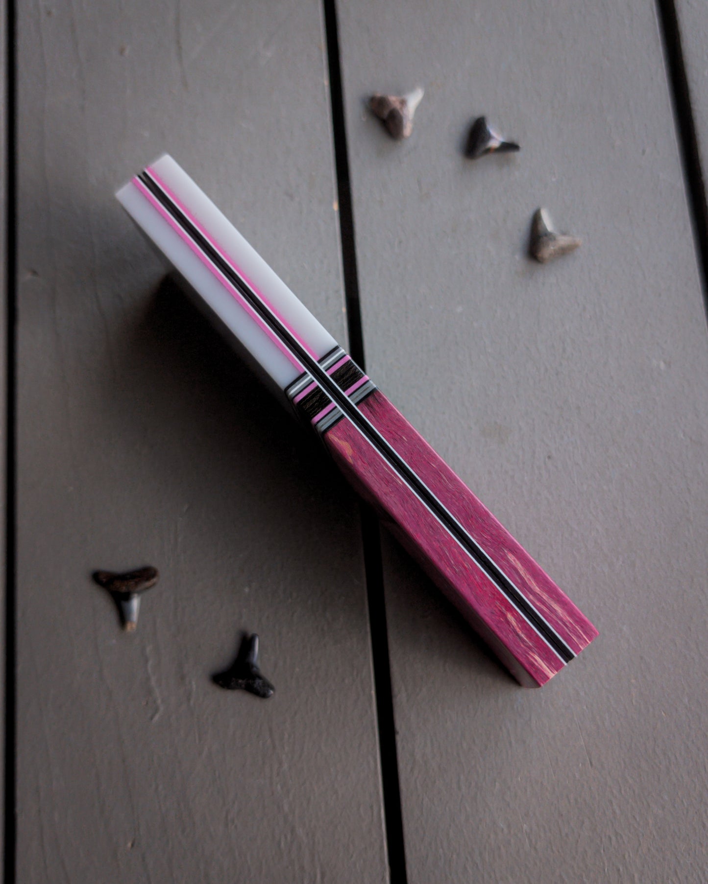 Pink Steel - Segmented Knife Scales