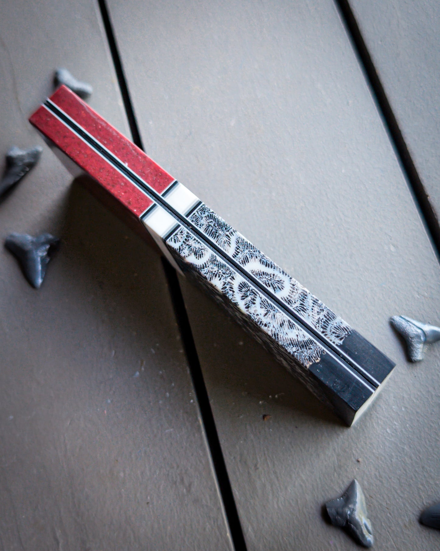 Tide of Crimson - Segmented Knife Scales
