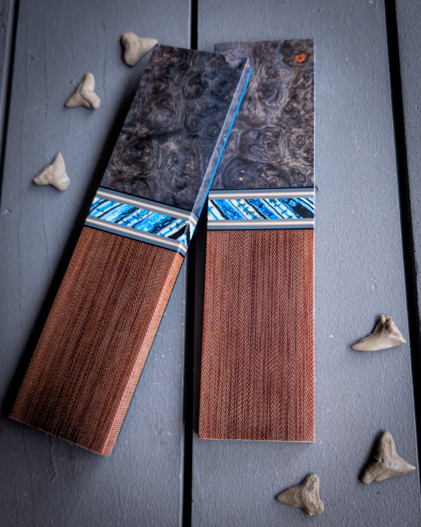 Mammoth and Whiskey - Segmented Knife Scales