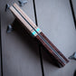 Dark Scribe in Teal - Combo Knife Scales