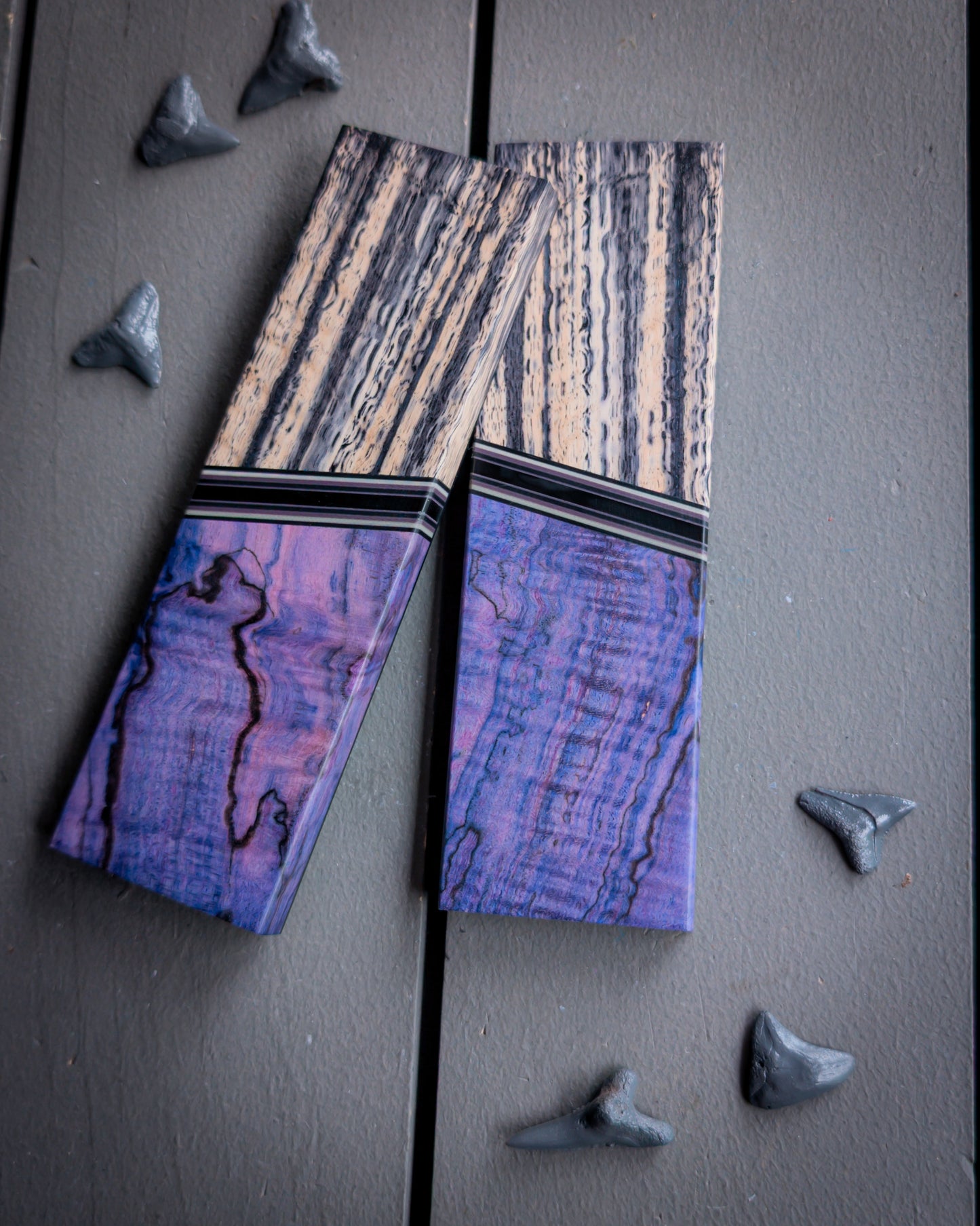 The Purple Matrix - Segmented Knife Scales