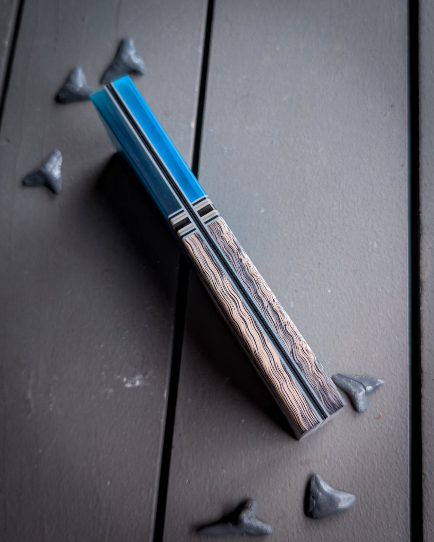 The Blue Matrix - Segmented Knife Scales