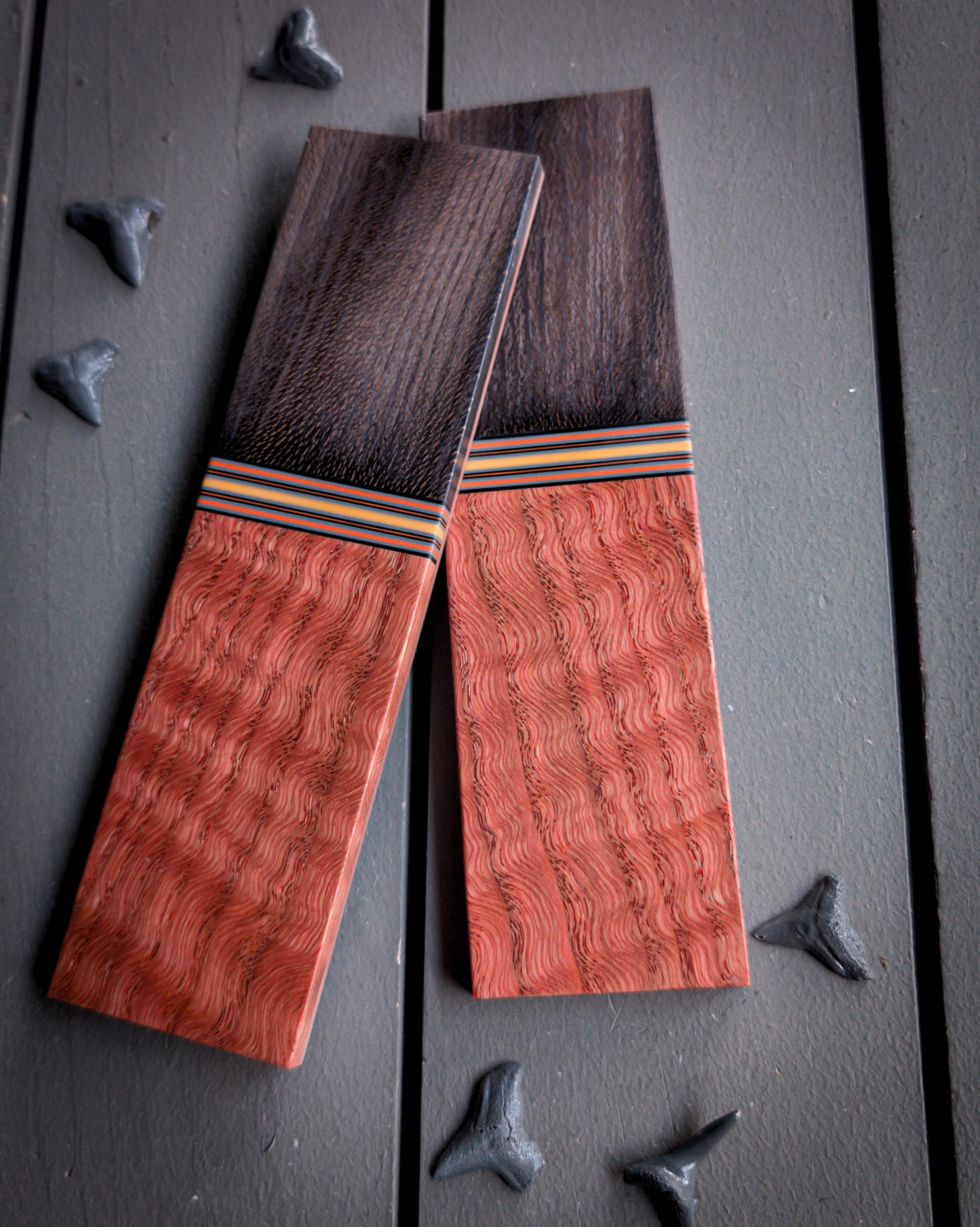Chestnut Fireball - Segmented Knife Scales