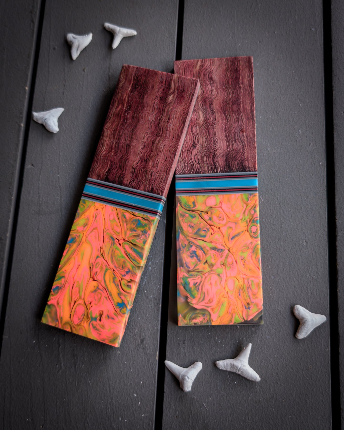 Ruby Nebula - Segmented Knife Scales