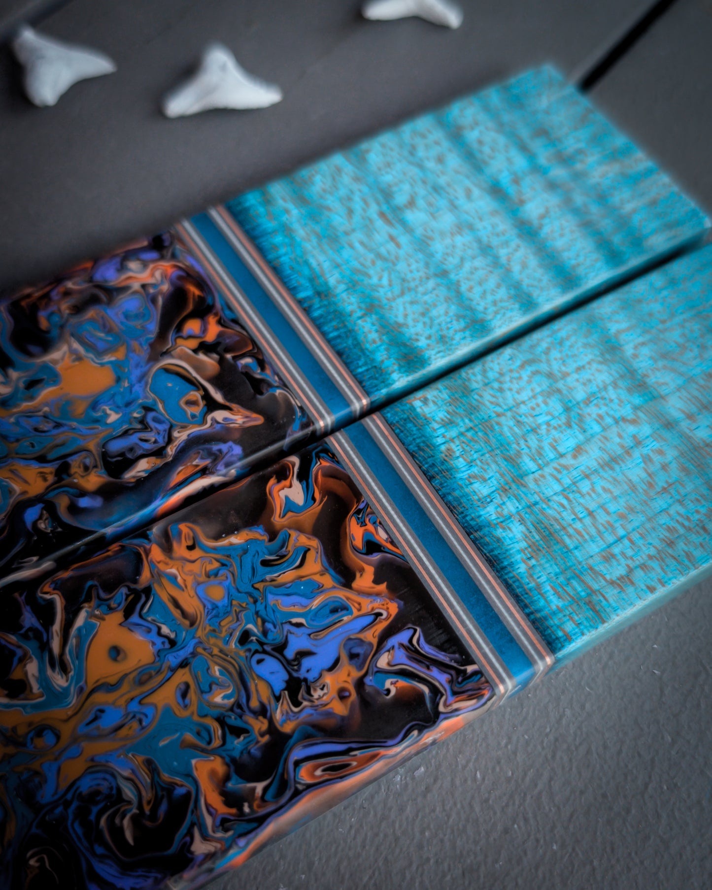 Turquoise Nebula - Segmented Knife Scales