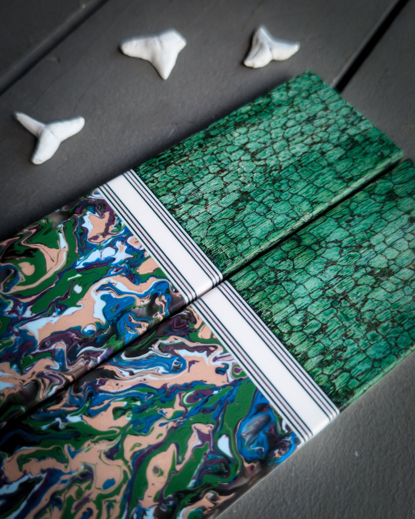 Emerald Nebula - Segmented Knife Scales