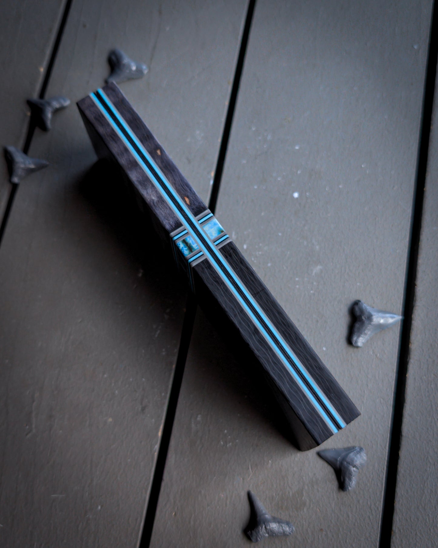 Blue Mammoth Knight - Segmented Knife Scales