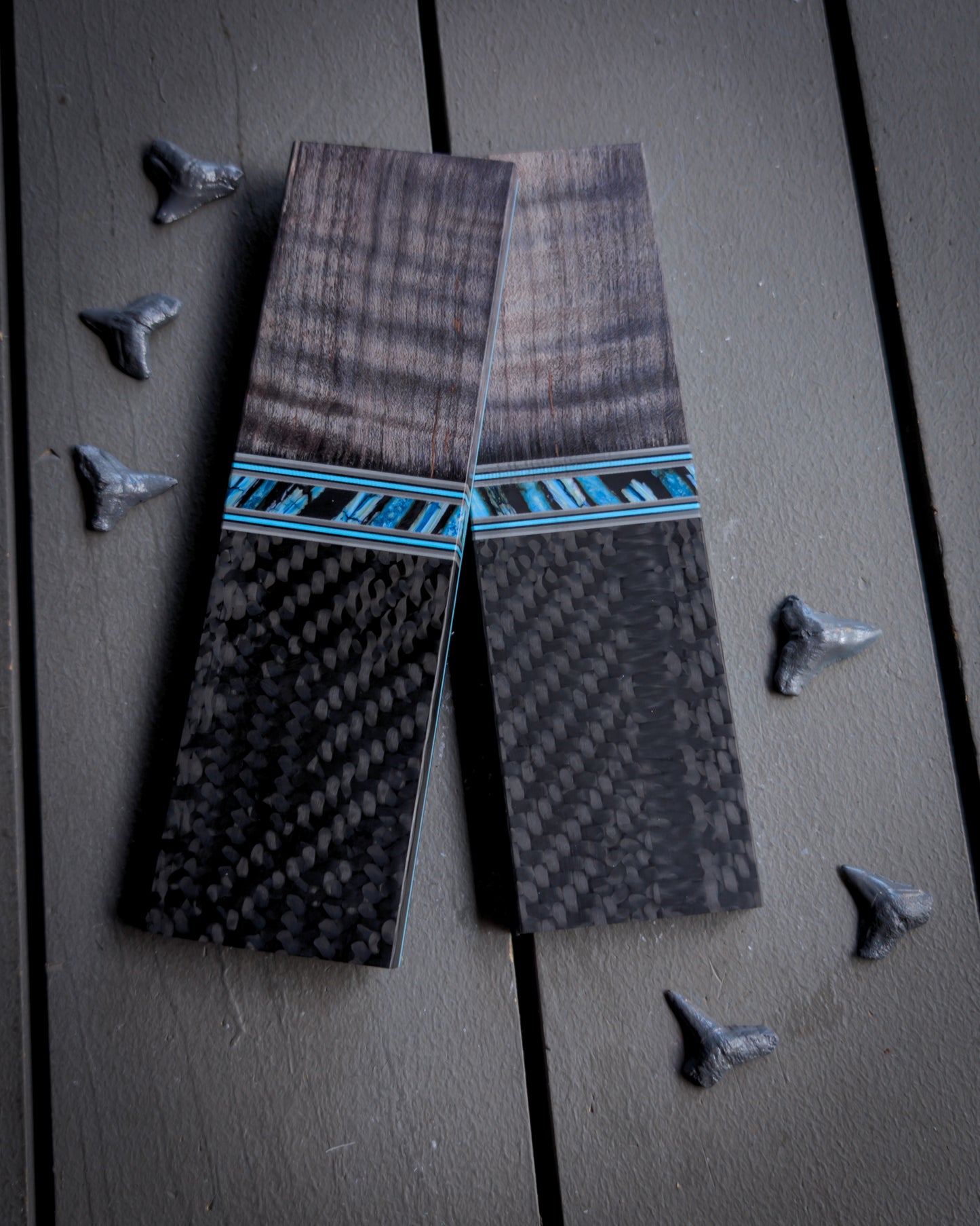 Blue Mammoth Knight - Segmented Knife Scales