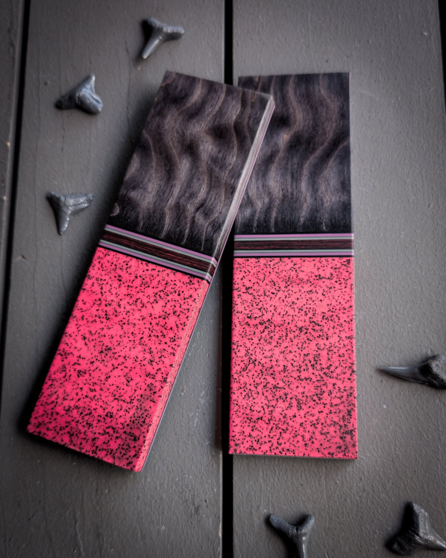 Lady Shark in Pink - Segmented Knife Scales