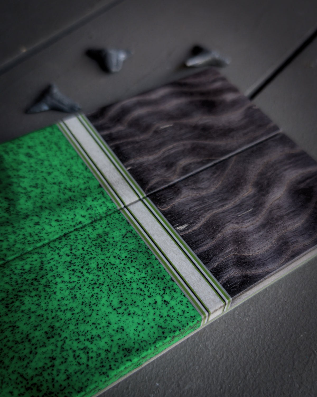 Lady Shark in Green - Combo Knife Scales