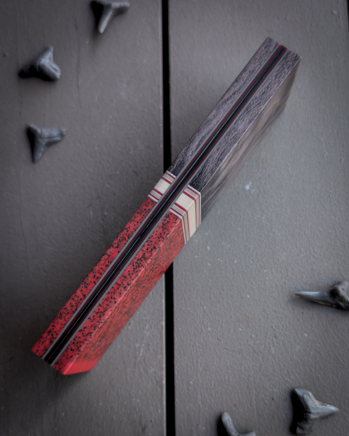 Lady Shark in Red - Combo Knife Scales