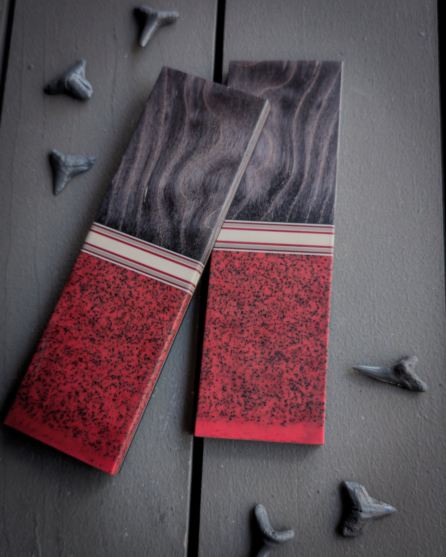 Lady Shark in Red - Combo Knife Scales