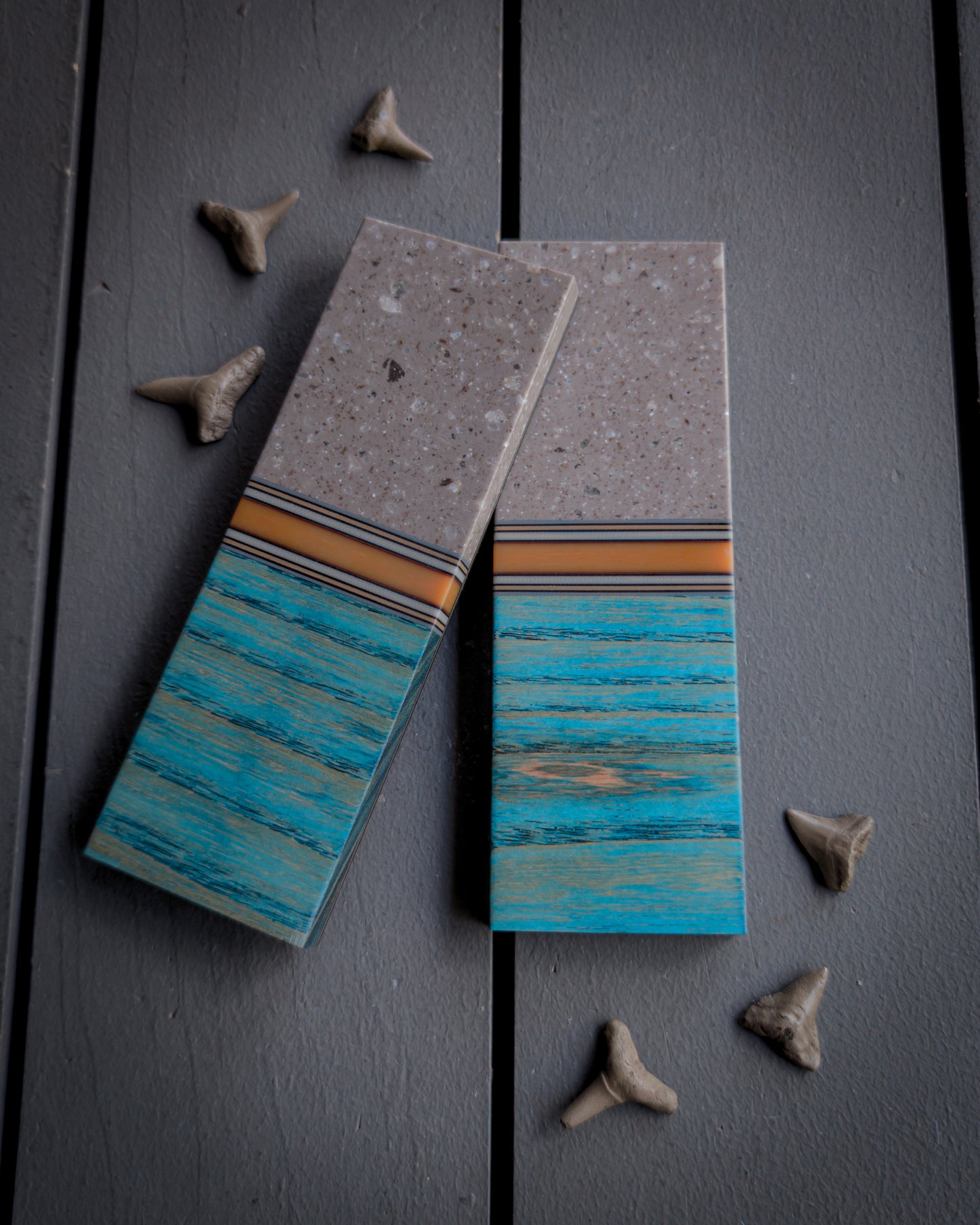 Teal Planet - Combo Knife Scales