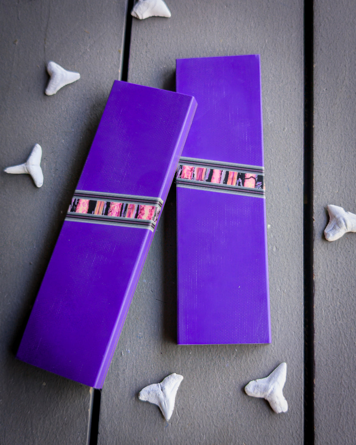 Violet Mammoth Laser - Segmented Knife Scales