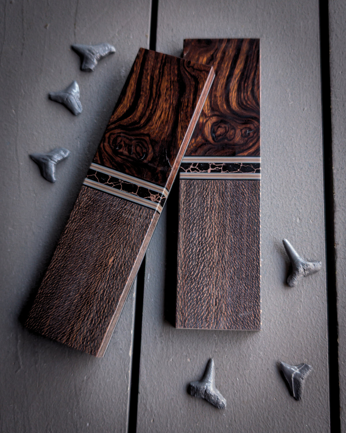 Smoked Bourbon - Segmented Knife Scales