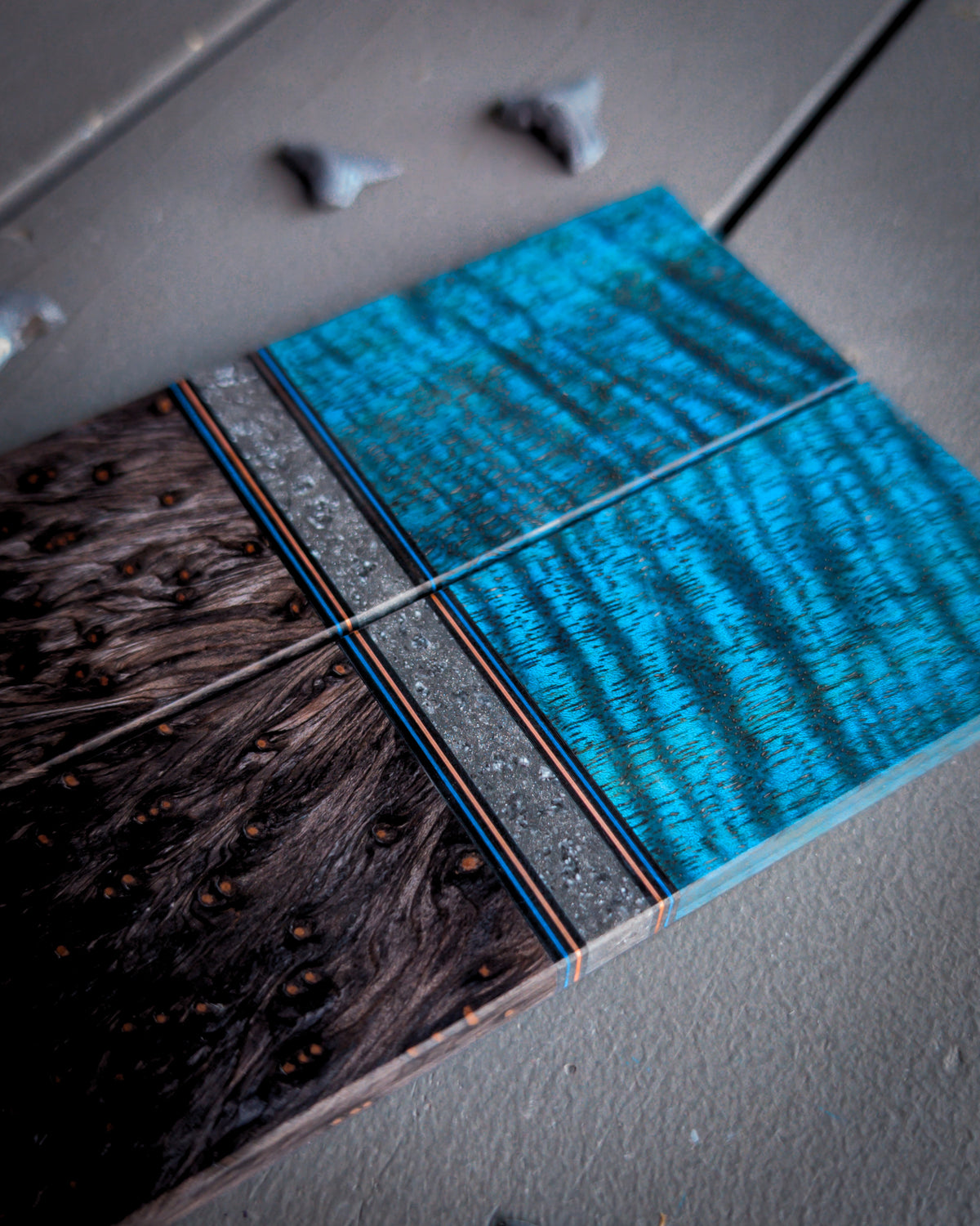 Blue Mango and Starlight - Segmented Knife Scales